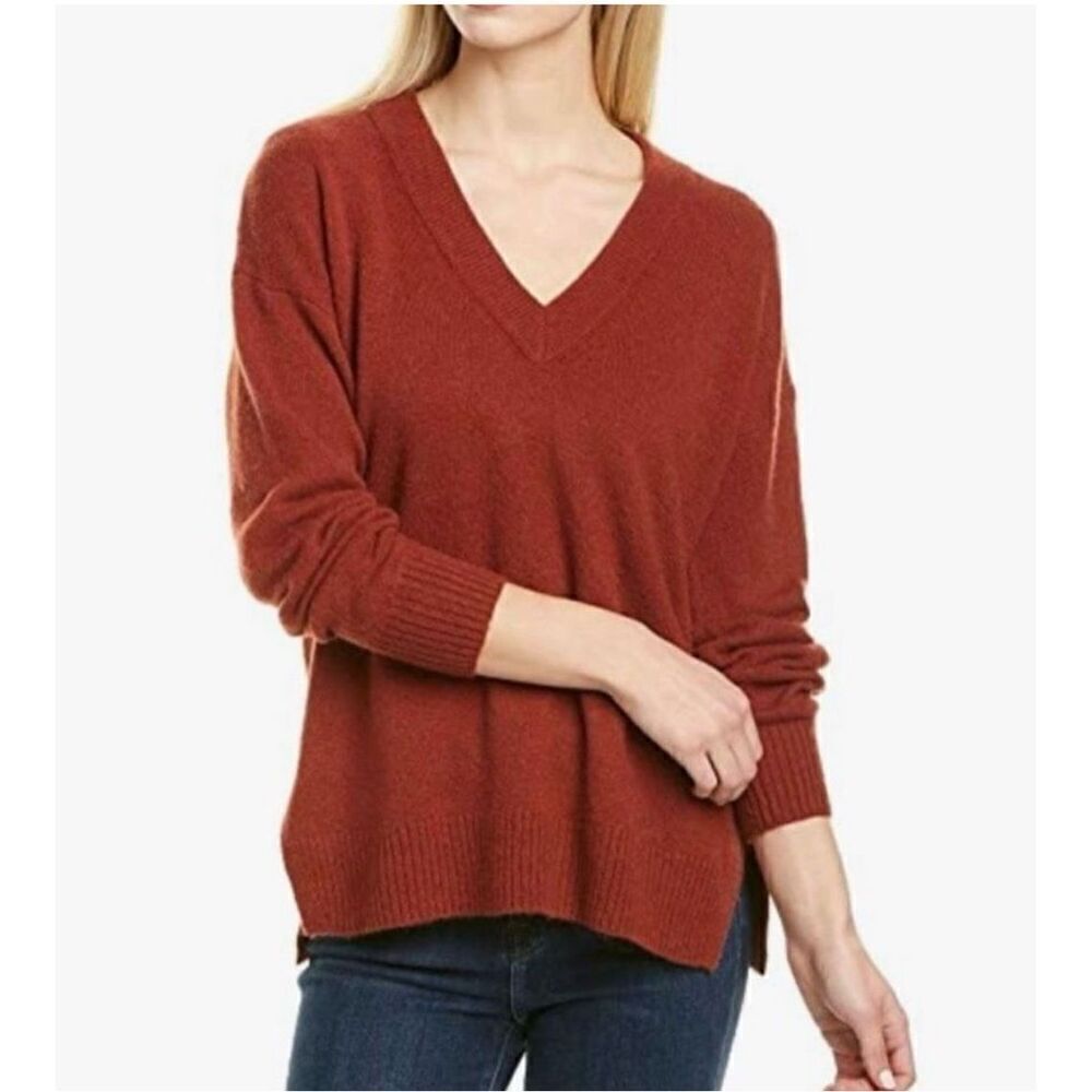 Madewell Bartlett orange sweater wool alpaca blend small